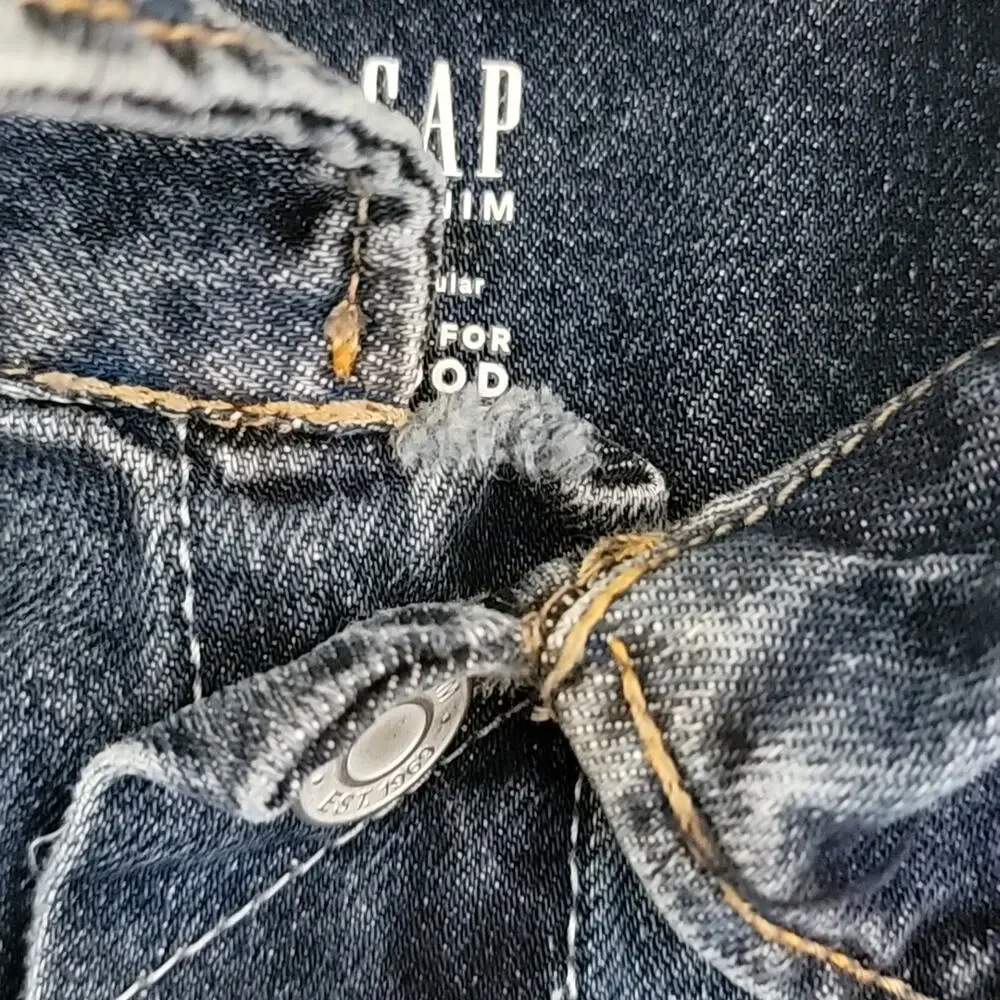 Gap Denim Kids Blue Distressed Jean‎ Button-Up Jacket Size Large (10-11)